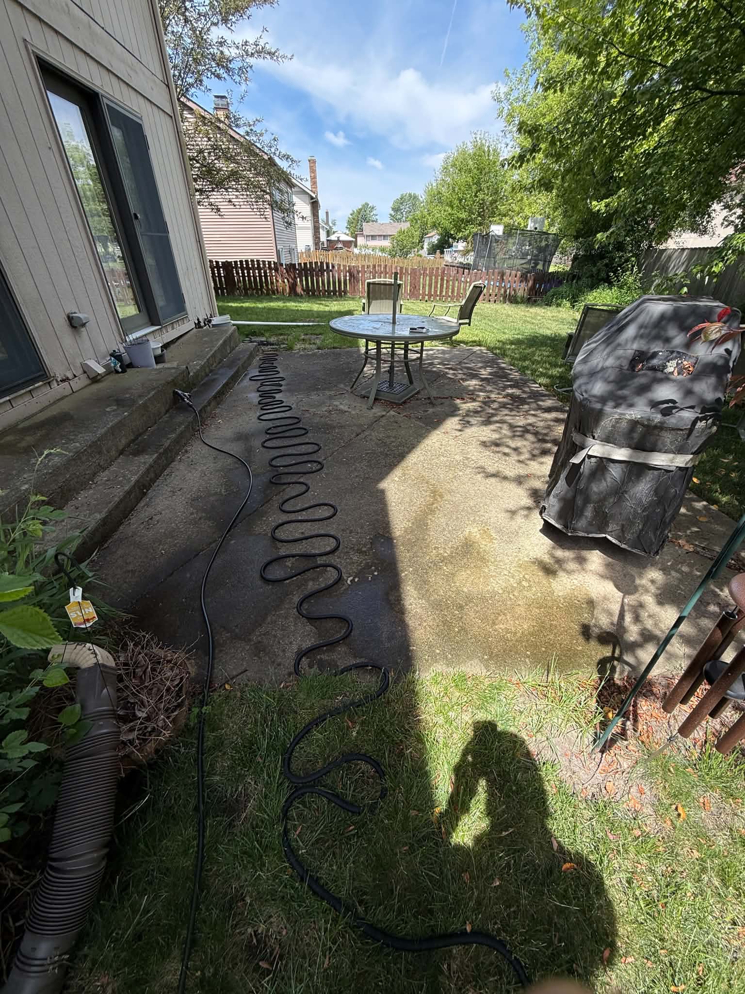 Patio before pressure washing Woodstock IL